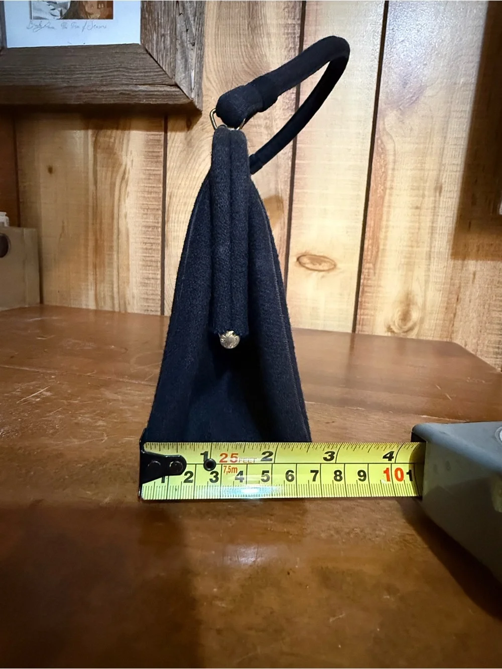 Classic vintage Black Top-Handle Felt Women's Bag